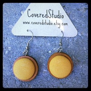Handmade Mustard Yellow Dangle Earrings - NWT